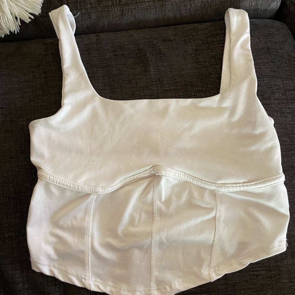 White cropped tank top